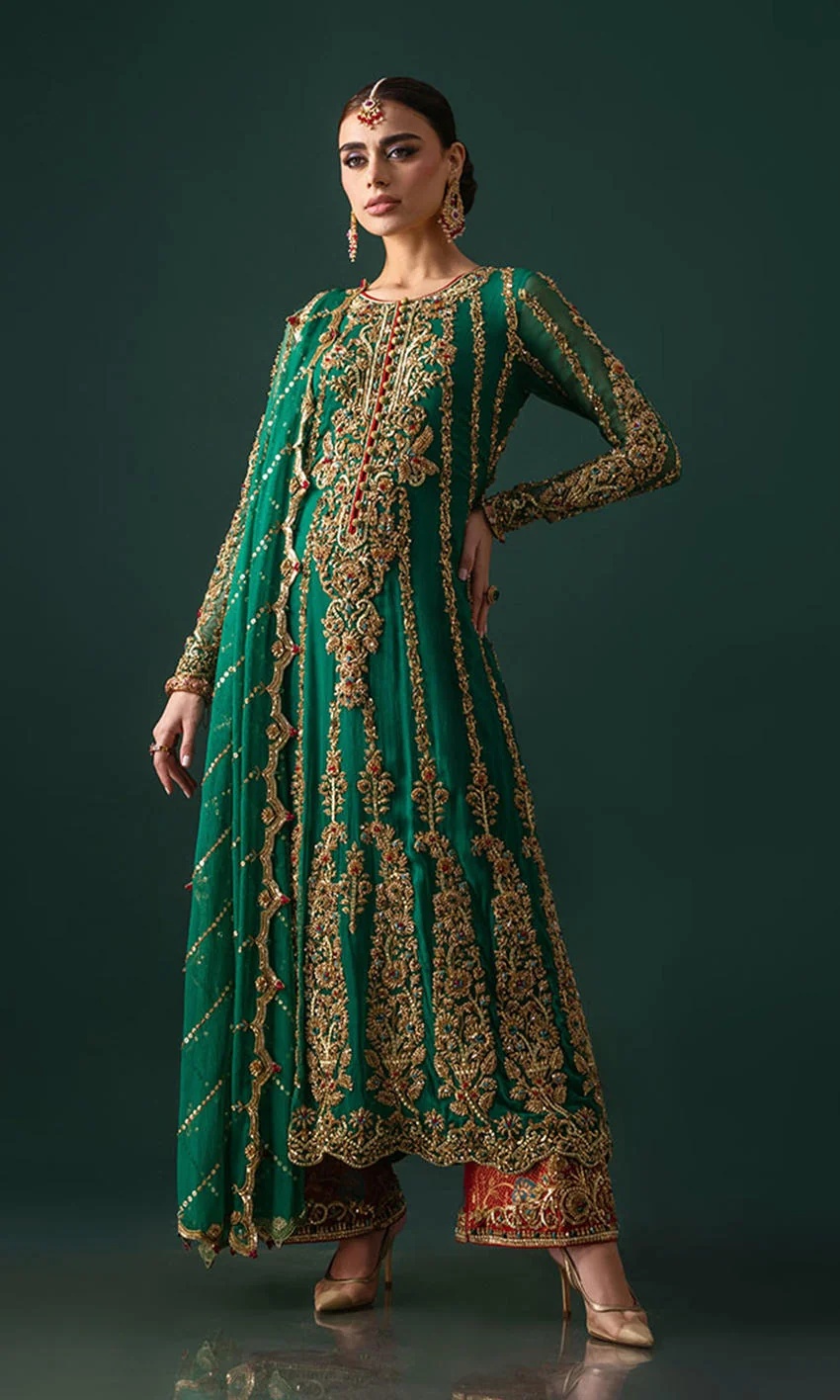 EMERALD GLORY clothing in green, emerald green, red, blue tones.